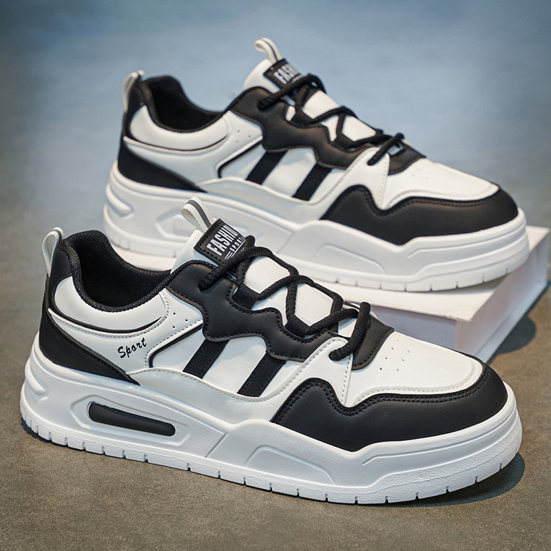 Zapatos de hombre primavera nuevos zapatos de skate casuales transpirables, zapatos casuales de altura baja, zapatos deportivos de suela gruesa para hombres.