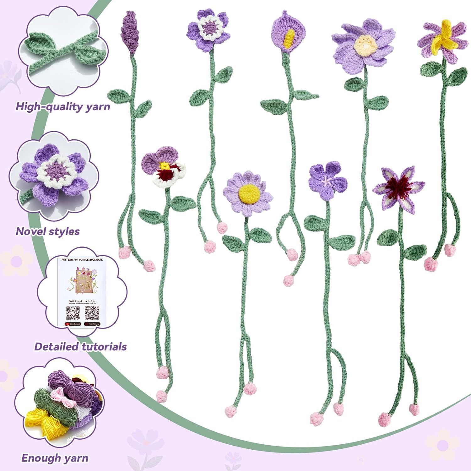 보라색 꽃 책갈피