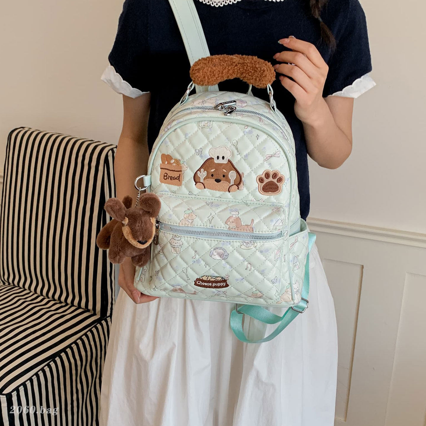 Mochila popular nueva mochila encantadora estudiante de clase 2026 caricatura de perro grande capacidad