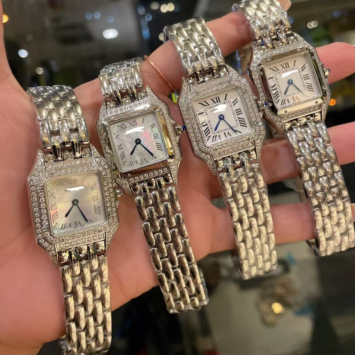 Classic small retro square quartz women's watch stainless steel