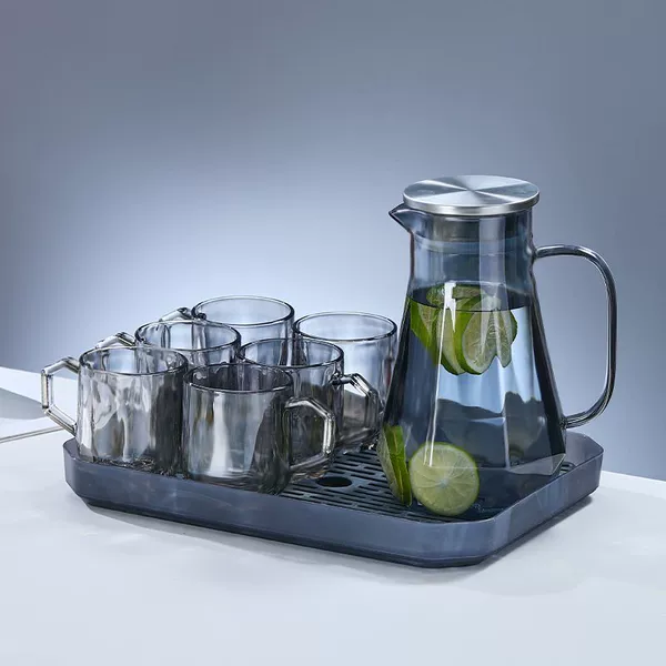 Smoke ash [1 pot + 6 cups + tray] default silver cover