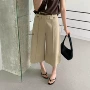 显瘦七分百搭腰带休闲裤
