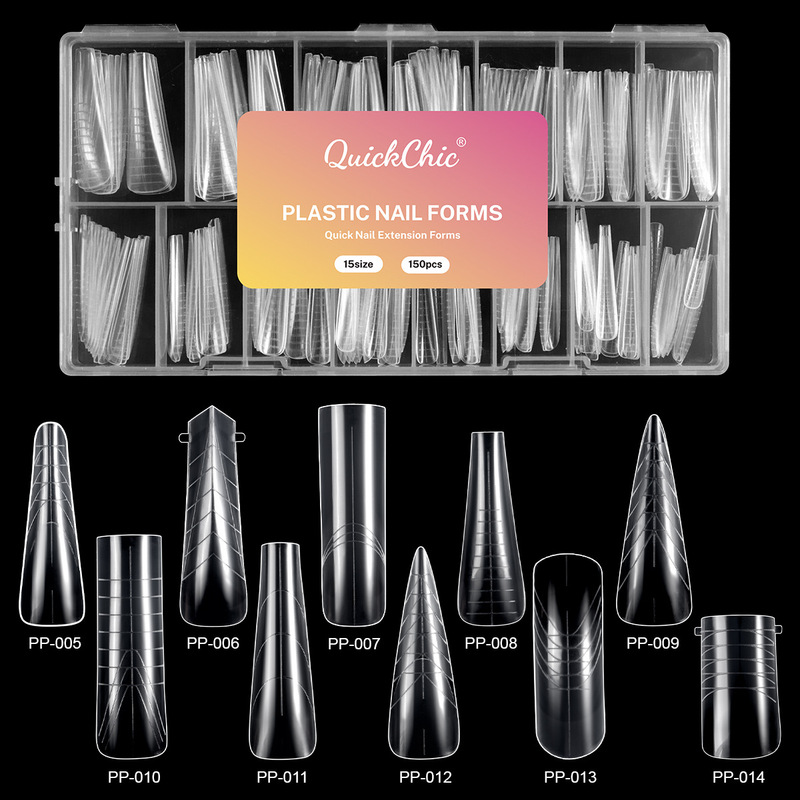 Cross-border 150-piece transparent crystal nail mold for quick phototherapy extension, no paper support, lengthening and widening false nails Cross-border 150-piece transparent crystal nail mold for quick phototherapy extension, no paper support, lengthening and widening false nails