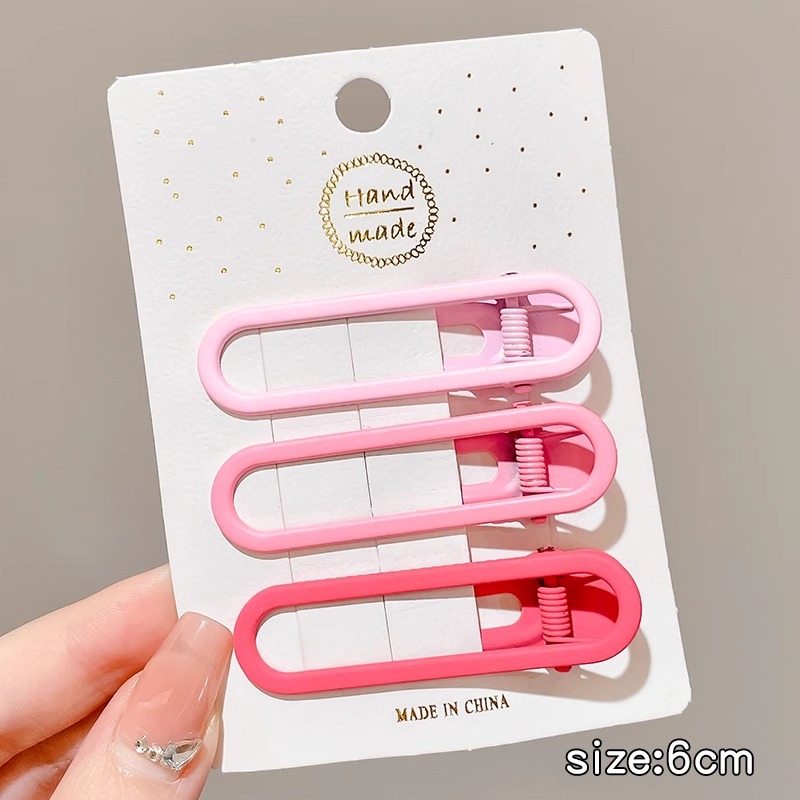 Rosa horquilla femenina 2024 Nueva horquilla BB clip frente flequillos laterales horquilla rota lindo clip de dopamina otoño