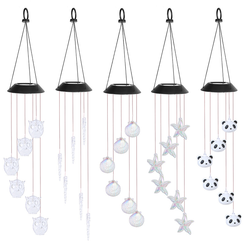 太阳能风铃灯户外太阳能风铃灯蝴蝶蜂鸟火烈鸟花园装饰庭院景观灯