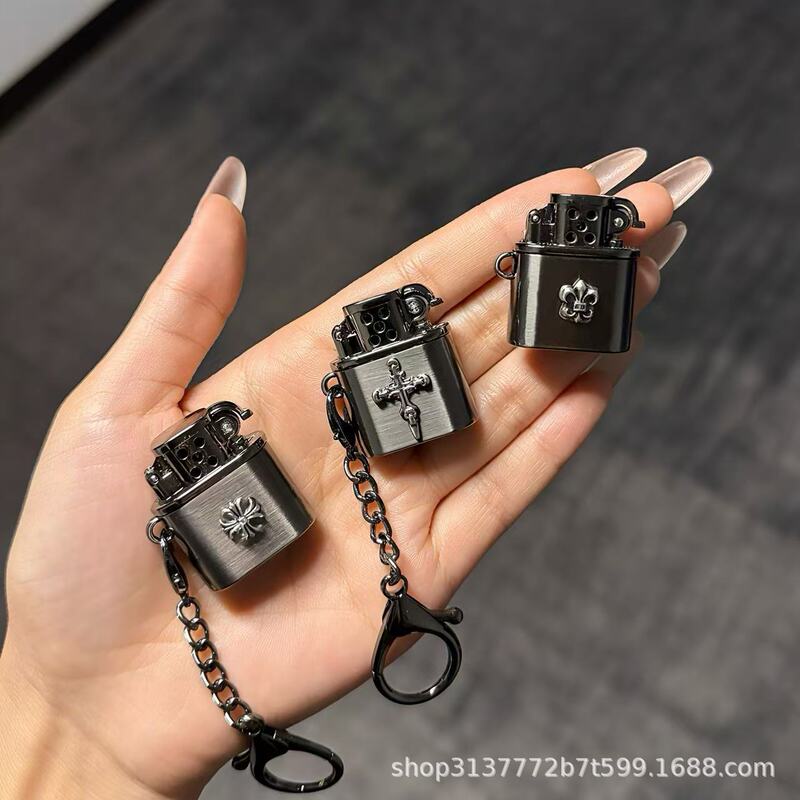 Vintage Cross Lighter Kerosene Flint Keychain Durable Open Flame Trendy High-Value Hot-Selling Gift Wholesale