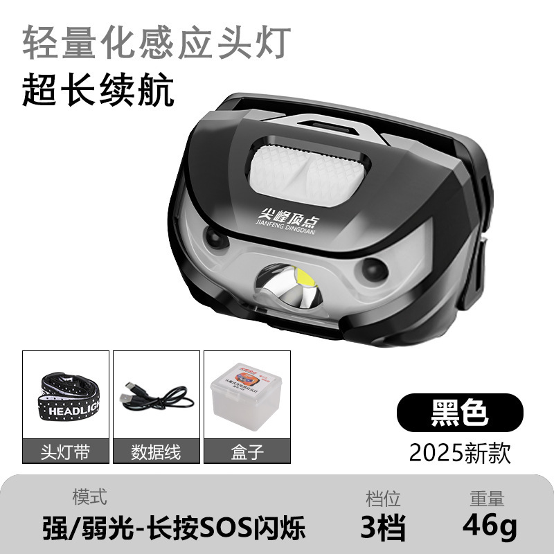 ピークポイントV39充電式センサー搭載ヘッドランプ アウトドア長距離釣り用餌灯 高出力野釣り長距離強化|undefined