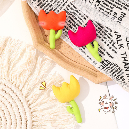 Tulip jewelry accessories diy fabric flower brooch cute bag decorations children's clothing accessories wholesale