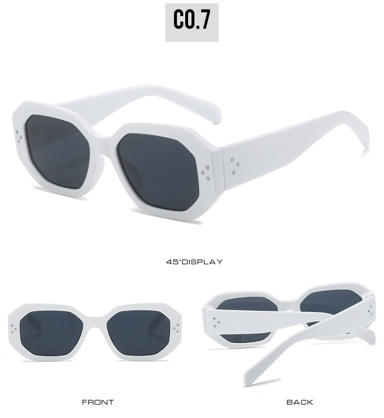 Travel Occasion Solid Color Pattern Women's Gender Streetwear Style Streetwear Solid Color PC UV400 Protection Polygon Full Frame Women's Sunglasses