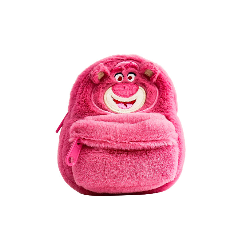 Monedero de Peluche de Lotso de Disney, Mini Monedero de Dibujos Animados, Bonito y con Tres Ojos, Venta al por Mayor