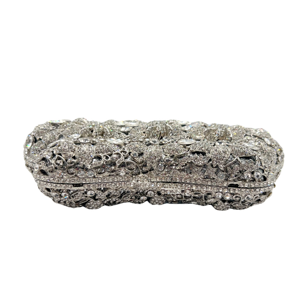 Túi clutch nữ đính kim cương hoa mẫu mới, phong cách Âu Mỹ, cầm tay dạ tiệc — Màu bạc, Màu sâm panh, Màu vàng kim, Cá tính đặt làm chi tiết 2