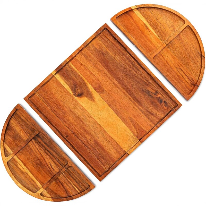 Solid Acacia Wood Cheese Board Three-Piece Set with Magnetic Design, Household Cheese Plate, Deli Platter, Party Tray Solid Acacia Wood Cheese Board Three-Piece Set with Magnetic Design, Household Cheese Plate, Deli Platter, Party Tray