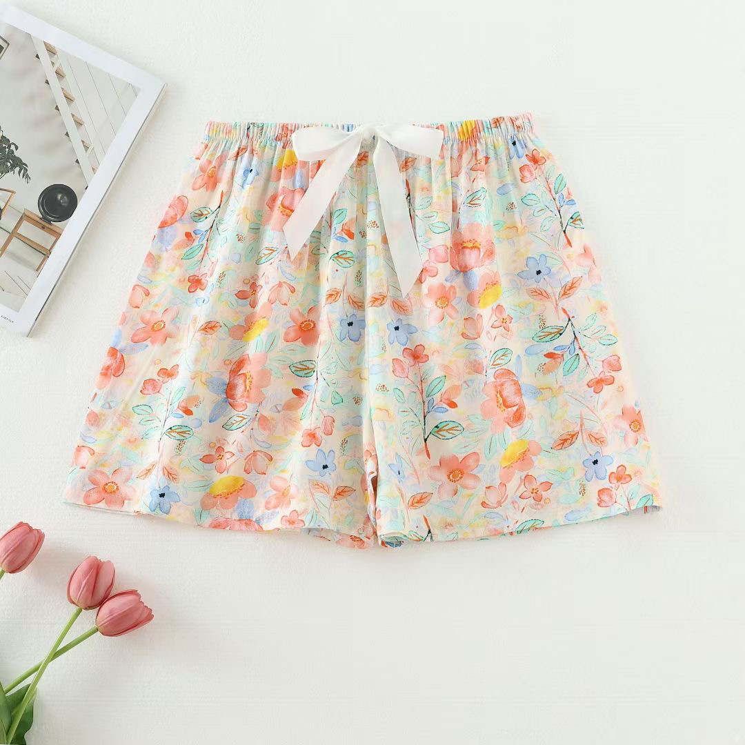 ¡Ropa para dormir! Pijama de seda de algodón pantalones cortos de verano para mujer