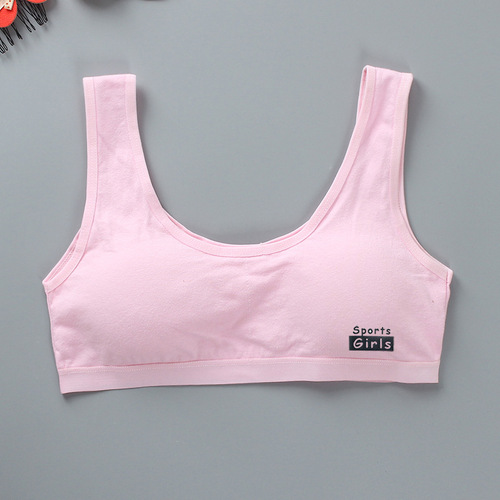 Developing girlBra, primary school student underwear, strap new chest pad, middle school student 8-14 years old children's literature pure cotton