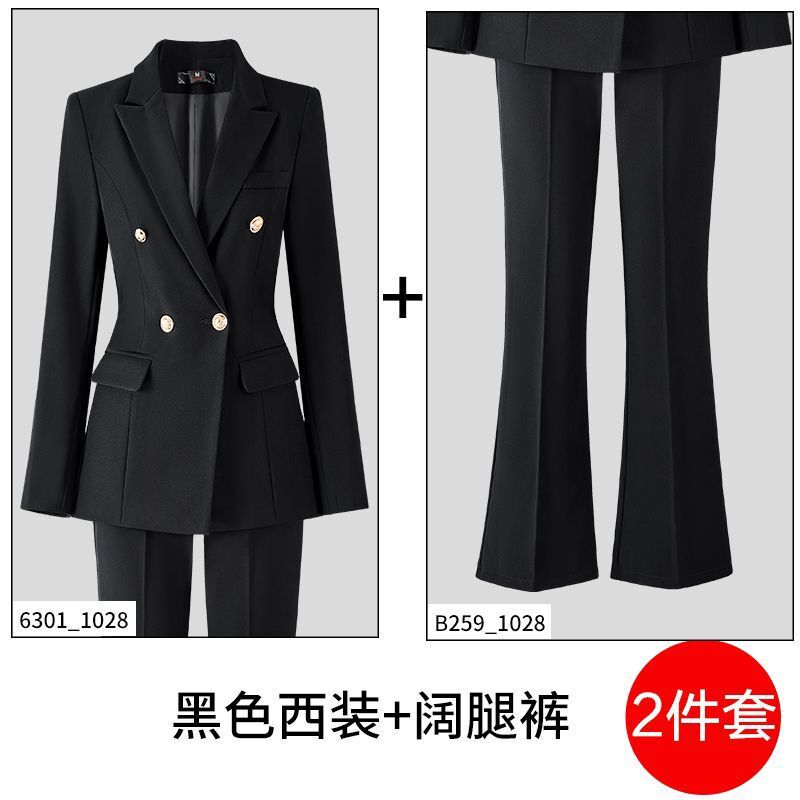 西装套装女职业正装大学生公考面试工作服气质高级感黑色西服外套|undefined