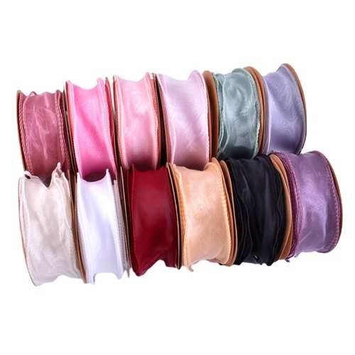 Wholesale fishtail yarn ribbon 4cm flower packaging diy strap overlay wavy yarn ribbon gift bouquet baking decoration