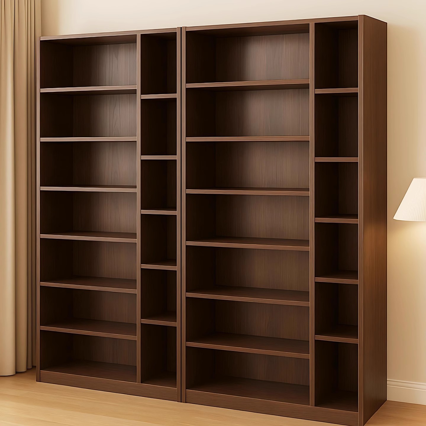 Solid Wood Bookshelf Integrated Wall Bookcase Floor-Standing Storage Rack Children's Student Home Cabinet Simple Storage Locker