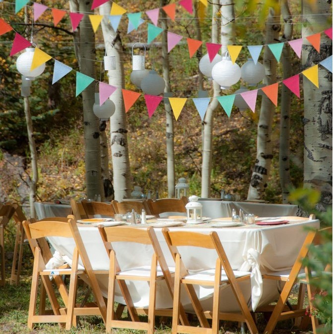 Cáñamo artificial triángulo bandera decoración de la boda fiesta tire bandera boda bandera colorida Bandera de cáñamo artificial 42 Piezas 6 colores suministro de fábrica