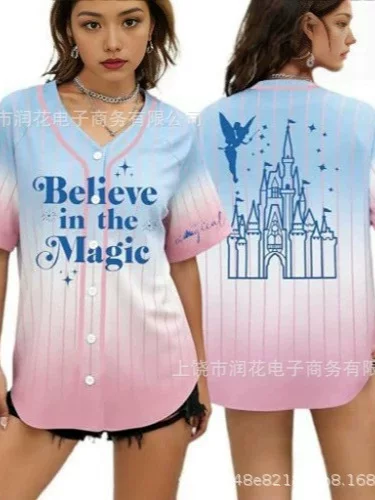 Cross-Border Hot-Selling New Summer American-Style Baseball Jersey with 3D Digital Printing, Versatile Loose-Fitting Short-Sleeve Casual Shirt