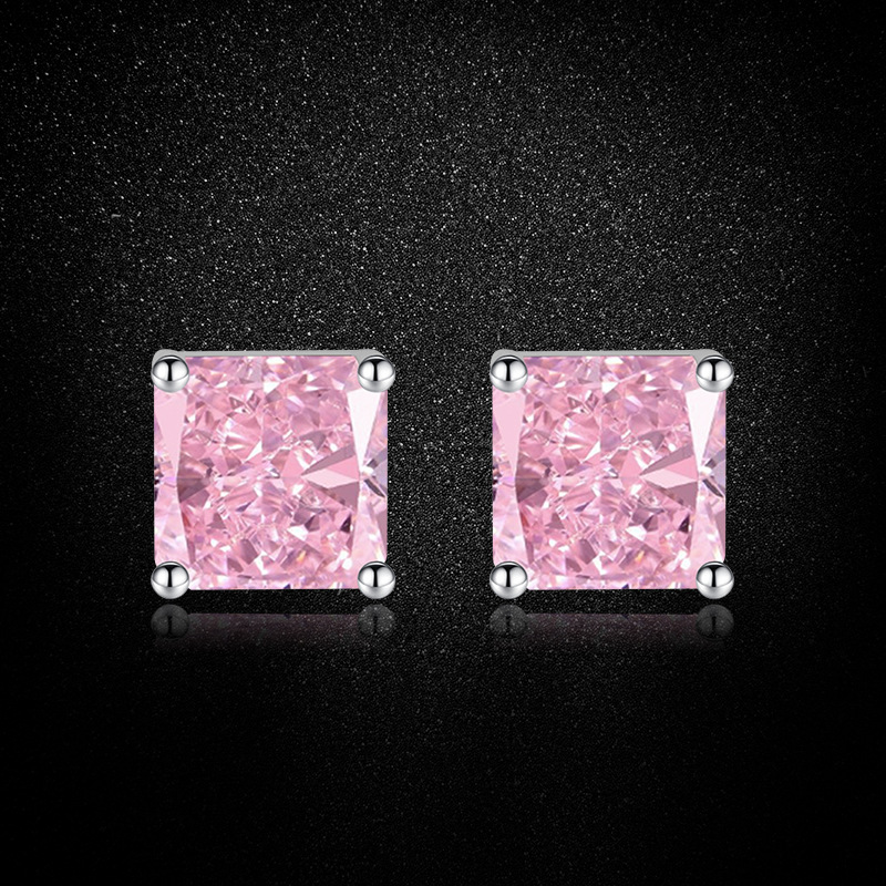 1 Pair Elegant Streetwear Geometric Plating Copper High Carbon Diamond Ear Studs display picture 6