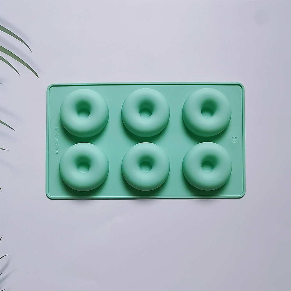 6 Donuts 609 pastel molde de silicona 3D mousse hecha a mano molde de pan de pastel de jalea