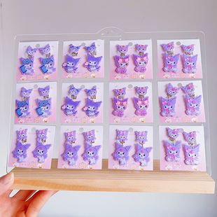 Girls' Ear Clip Cute Sanrio Princess Cartoon Ear Drop Accessories Baby Ear Holes Anti-Pain Fake Earrings Display Board