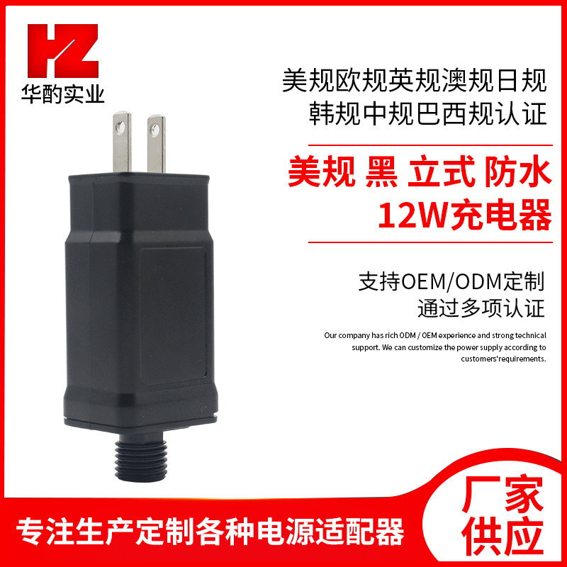 American black vertical waterproof charging head 12W electronic toy gun electric toothbrush shaver charger