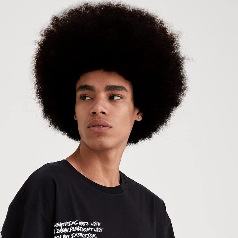 Afro Head Wig 60 s 70 s Men's Wig Fashionable Black Wig Clothing