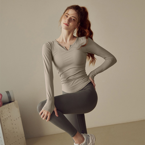 Women's Braided Yoga Top for Autumn/Winter  New Style Long Sleeve Professional Pilates Set Training and Fitness Top