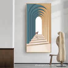 現代簡約玄關畫走廊抽象畫空間延伸過道掛畫裝飾大幅客廳裝飾畫