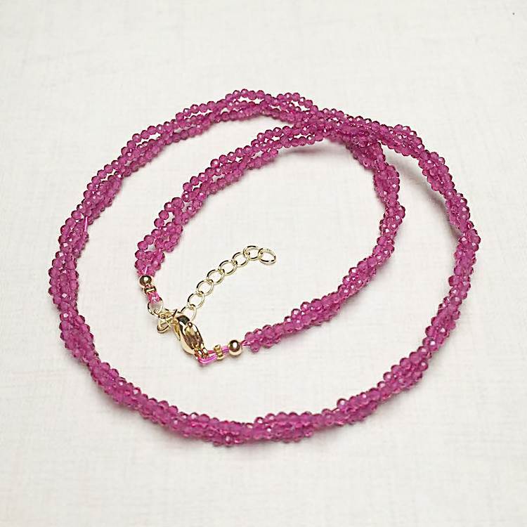 Ins Style Solid Color Crystal Beaded Necklace display picture 3