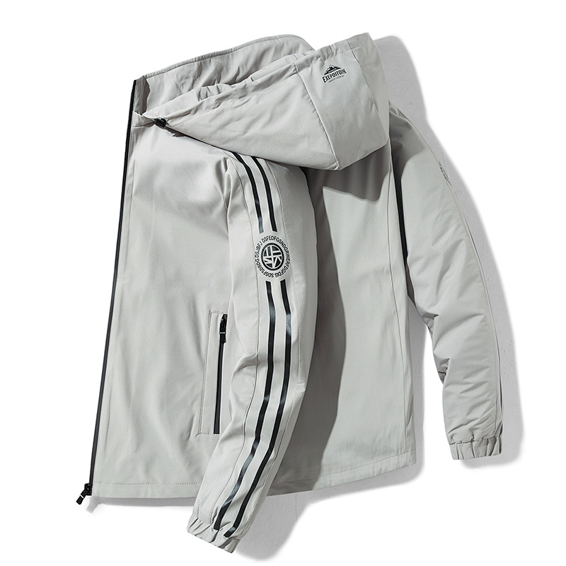 Abrigo de hombre primavera y otoño nueva marca de moda con capucha chaqueta suelta estilo hong kong estilo japonés color sólido suelto casual todo a juego superior