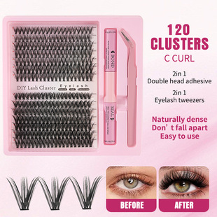 Amazon European and American False Eyelashes 30D40D Segmented Hair 10 Rows Set Thick Curled Grafted Eyelashes Book Cross-Border