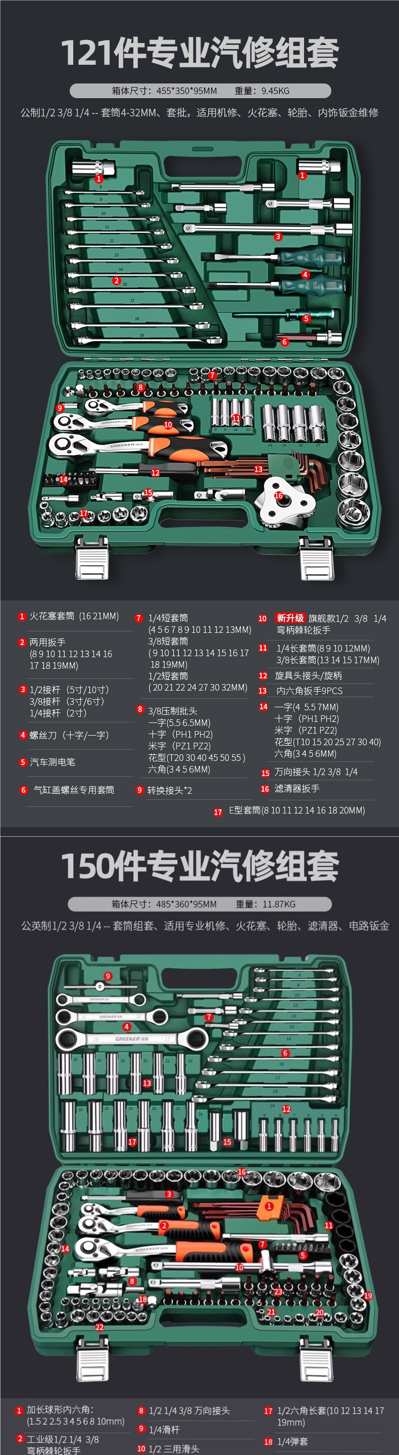 Green Forest Auto Repair Tool Set Ratchet Quick Socket Wrench Sleeve Car Repair Motorcycle Repair Combination