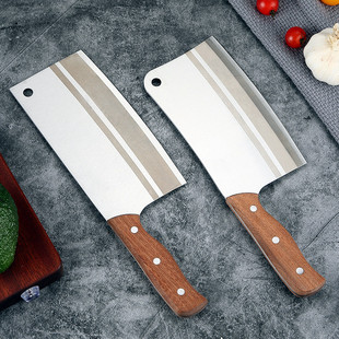 Wooden Handle Kitchen Knife Stainless Steel Bone Chopping Knife Ultra-Fast Sharp Slicing Knife Chef Knife Yangjiang Knife Household Kitchen Knife