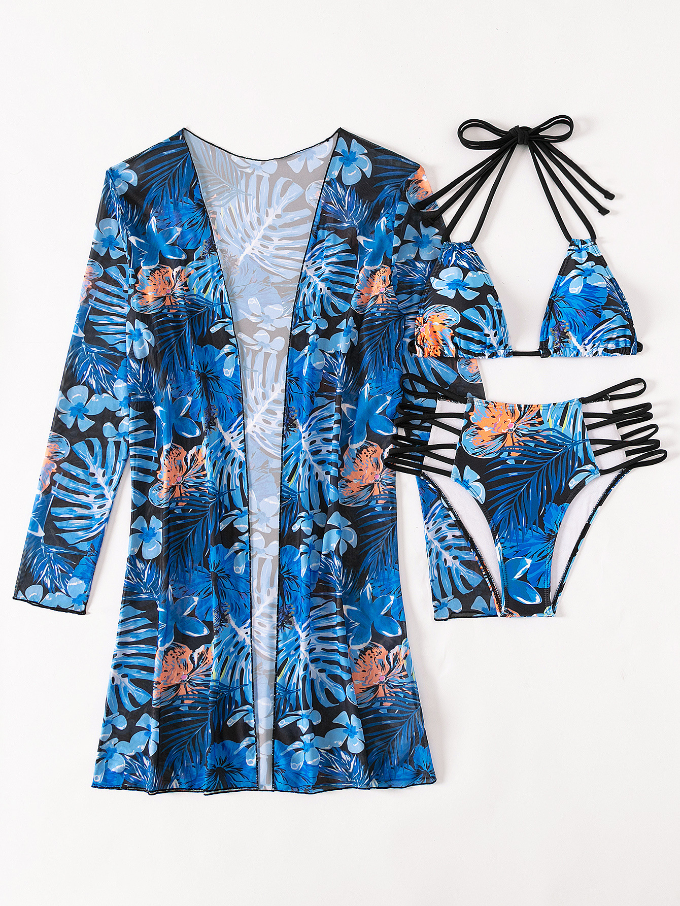 Women's Elegant Lady Printing 3 Pieces Set Bikinis Swimwear display picture 19