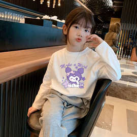 女童长袖T恤秋季2026新款儿童纯棉打底衫内搭卡通超好看上衣服潮t