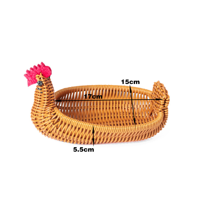 Cesta de frutas de imitación de ratán Plato de frutas de animales creativos Colocación en la sala de estar Cesta de almacenamiento de bocadillos de frutas secas Cesta de bollos al vapor Cesta tejida
