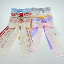 爆款蕾丝蝴蝶结发夹新款亚马逊高级女士发卡优雅甜美公主服饰配饰