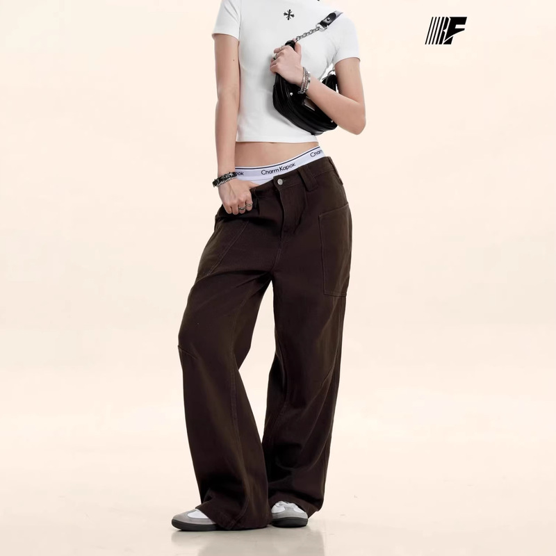 Yongfang American Retro Lumberjack Work Pants for Men and Women, Loose High Street Fashion Brand Design Casual Straight Wide-Leg Pants Yongfang American Retro Lumberjack Work Pants for Men and Women, Loose High Street Fashion Brand Design Casual Straight Wide-Leg Pants