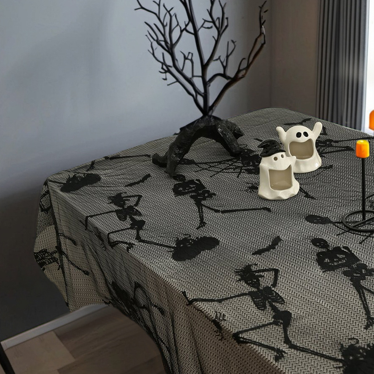Amazon Halloween telas de mesa de encaje negro para el hogar de alta calidad telas de mesa rectangulares TEMU en stock