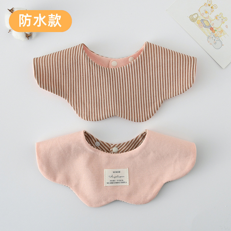 [방수면 양면] 카키색 얇은 스트립 + 피치 핑크