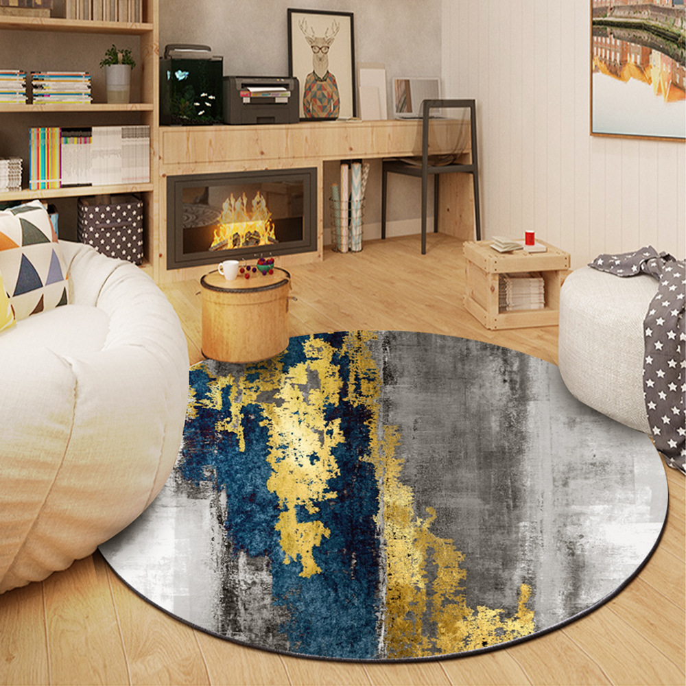 Tapete Redondo para Pie de Cama de Seda Artificial, Absorbente y Antideslizante para Sala de Estar image 28