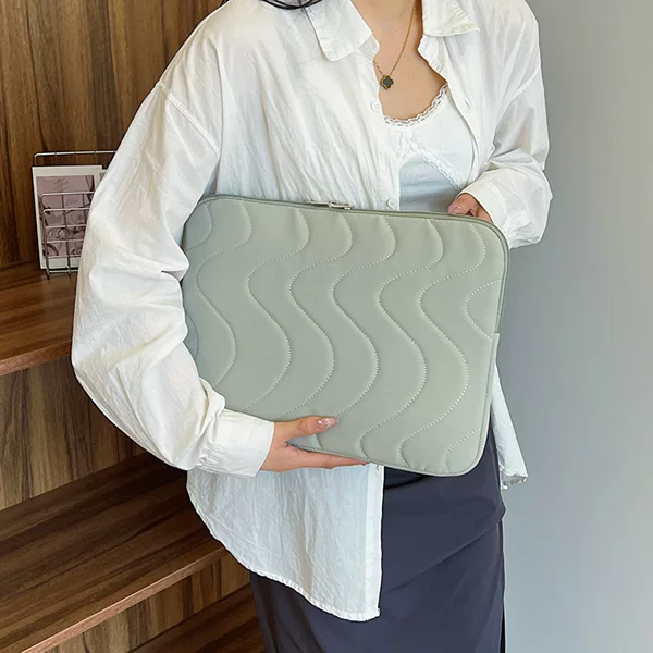 Cross-Border Lightweight Shockproof Computer Sleeve Bag with Water Ripple Quilting, Japanese-Style Tablet Sleeve Bag, Commuter Tablet Storage Bag