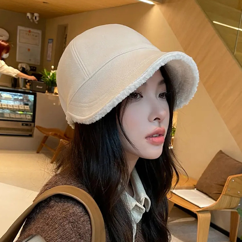 Lusis gleiche Herbst-Winter-Plüsch-Entenschnabelmütze, koreanische Version für Kinder, modisch, einfach und vielseitig, auffällig_voghion.com