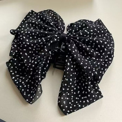 韓国の波点蝶結びのクリップ高級感フランスの半髪の馬尾の貝殻のクリップのヘアピンの女性の髪飾り