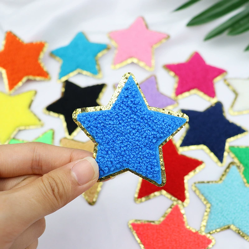 Five-pointed star towel embroidery factory multi-color five-pointed star embroidery cloth patch embroidery patch patch patch