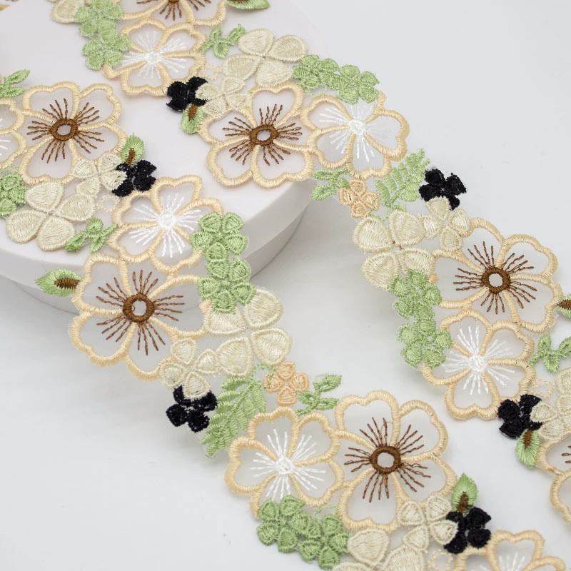 В наличии 7 см водорастворимое кружево с вышивкой DIY упаковка головной убор платье юбка женская шляпа аксессуары для украшения дома
