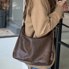 美拉德复古斜挎包包女2025新款潮韩版托特包百搭大容量单肩包