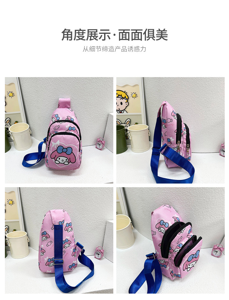 New children's chest bag, cartoon bag, printed canvas bag, cute baby coin purse, fashionable boys' and girls' crossbody bag Item Picture